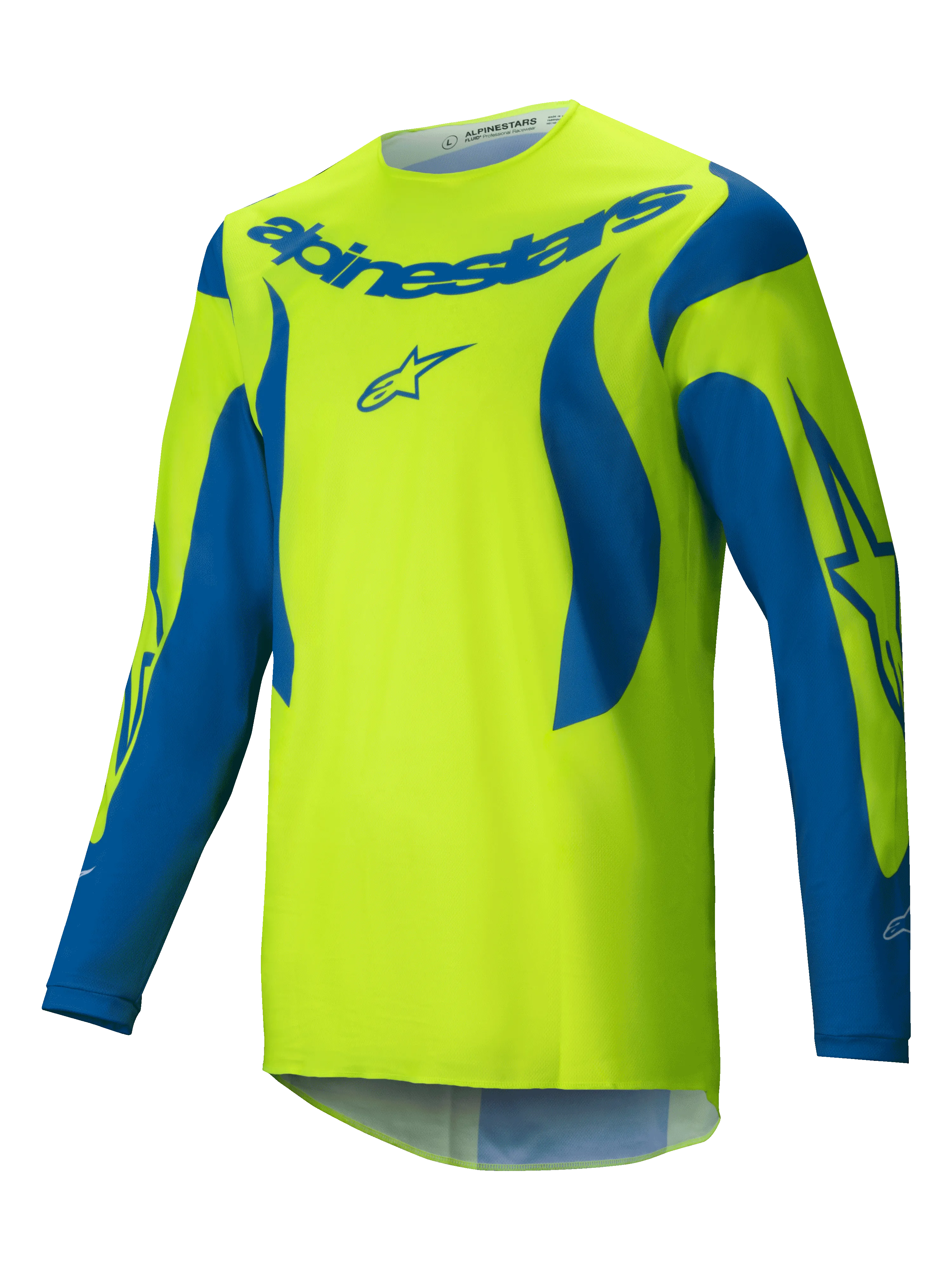 2025 Alpinestars Fluid Haul Motocross Jersey Yellow Fluo Blue