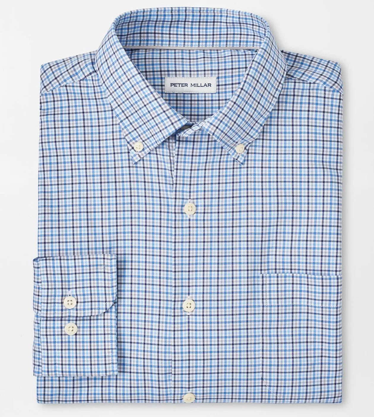 Albert Crown Lite Cotton-Stretch Sport Shirt in Galaxy by Peter Millar