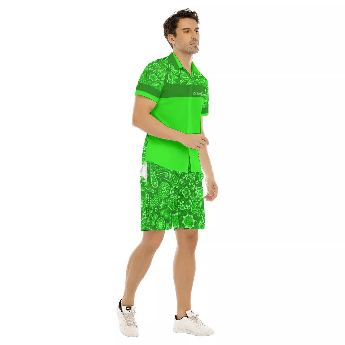 BANDANA VIRAL GREEN Men's Short Sleeve Shirt Sets