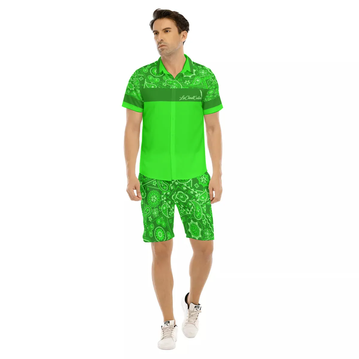 BANDANA VIRAL GREEN Men's Short Sleeve Shirt Sets