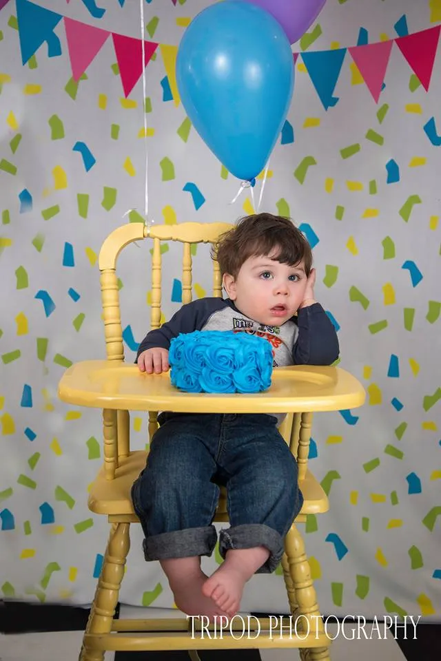 Birthday Banners & Confetti Printed Backdrop