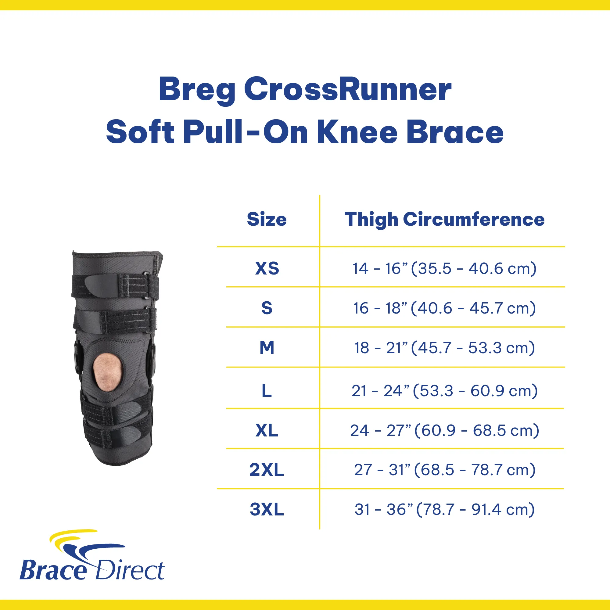 Breg CrossRunner Soft Pull-On Knee Brace L1832/L1833 - Athletic Support for Ligament Stability and Recovery