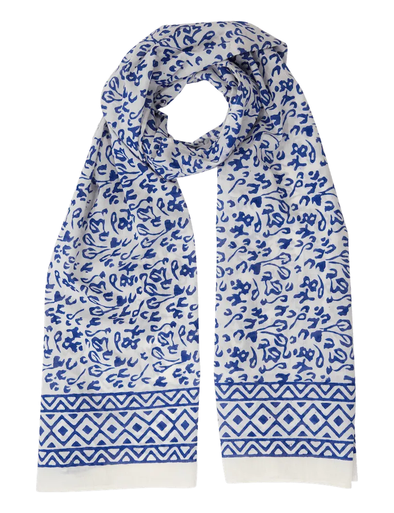 Bright Blue Abstract Scarf