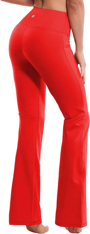 BUBBLELIME 29"/31"/33"/35"/37" 3 Styles Women's High Waist Bootcut Yoga Pants Basic/Side Pockets Tummy Control Workout Flared