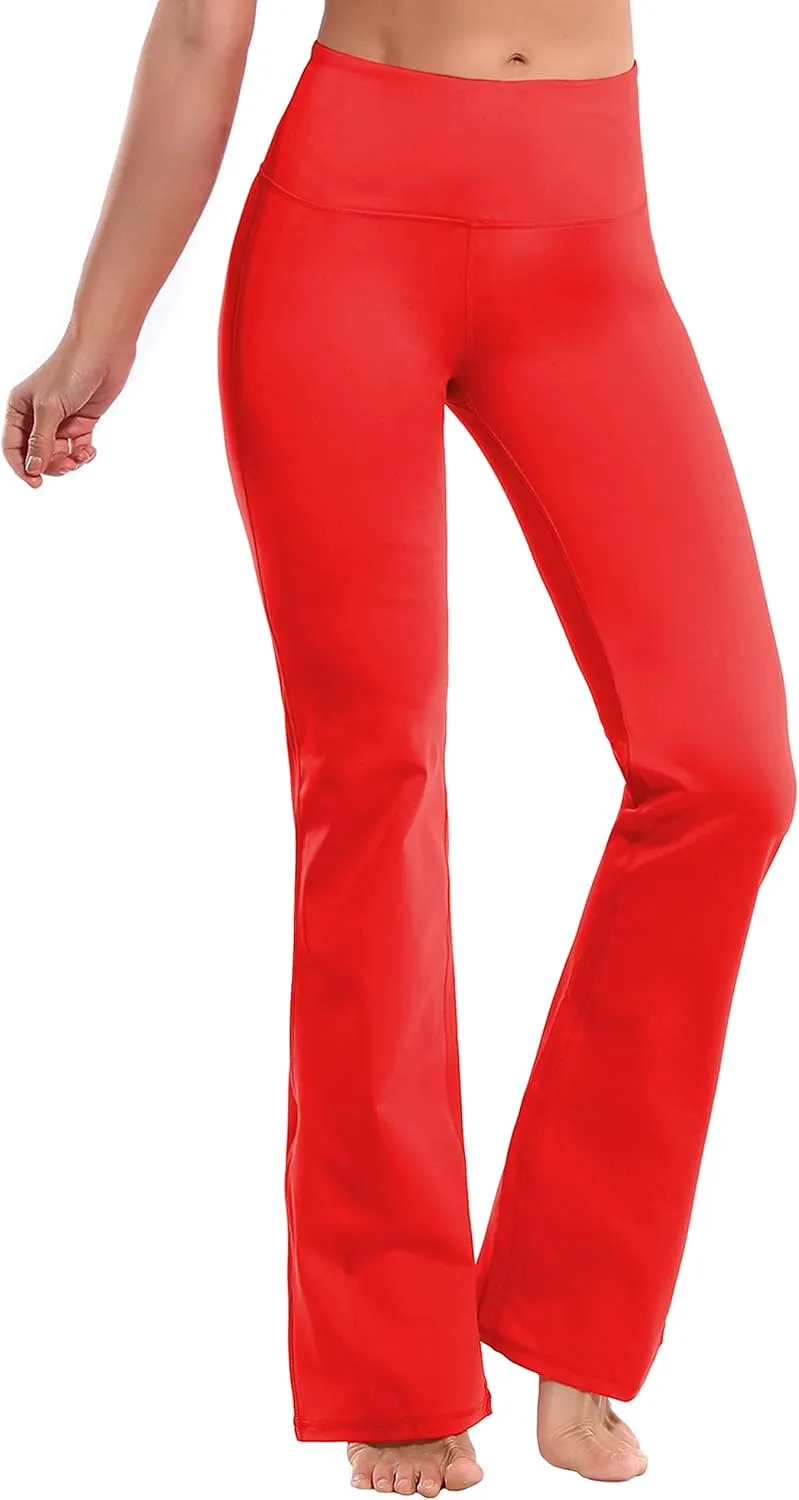 BUBBLELIME 29"/31"/33"/35"/37" 3 Styles Women's High Waist Bootcut Yoga Pants Basic/Side Pockets Tummy Control Workout Flared