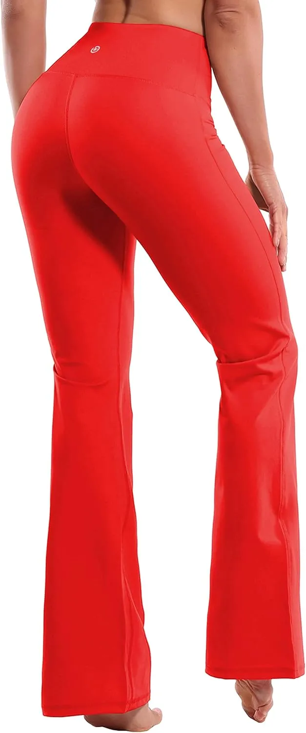 BUBBLELIME 29"/31"/33"/35"/37" 3 Styles Women's High Waist Bootcut Yoga Pants Basic/Side Pockets Tummy Control Workout Flared
