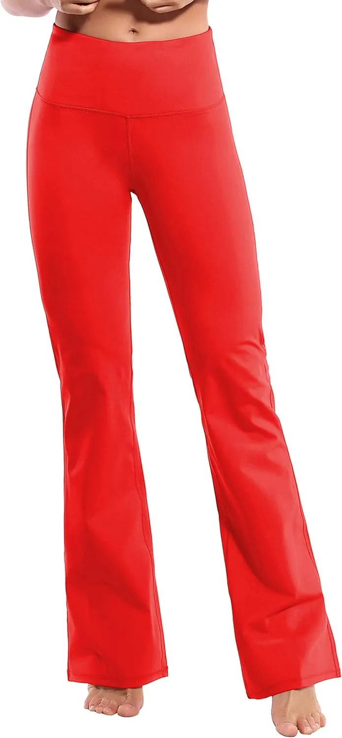 BUBBLELIME 29"/31"/33"/35"/37" 3 Styles Women's High Waist Bootcut Yoga Pants Basic/Side Pockets Tummy Control Workout Flared