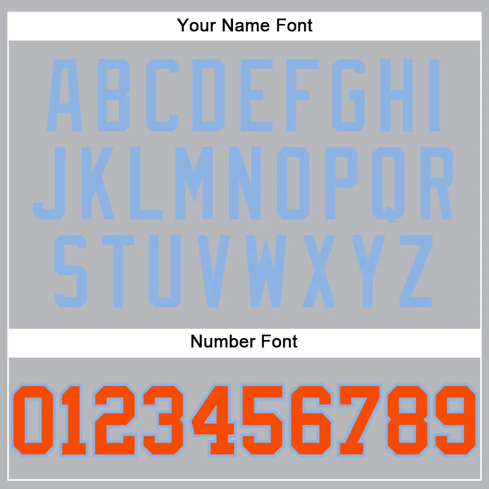 Custom Gray Orange-Light Blue Authentic Baseball Jersey
