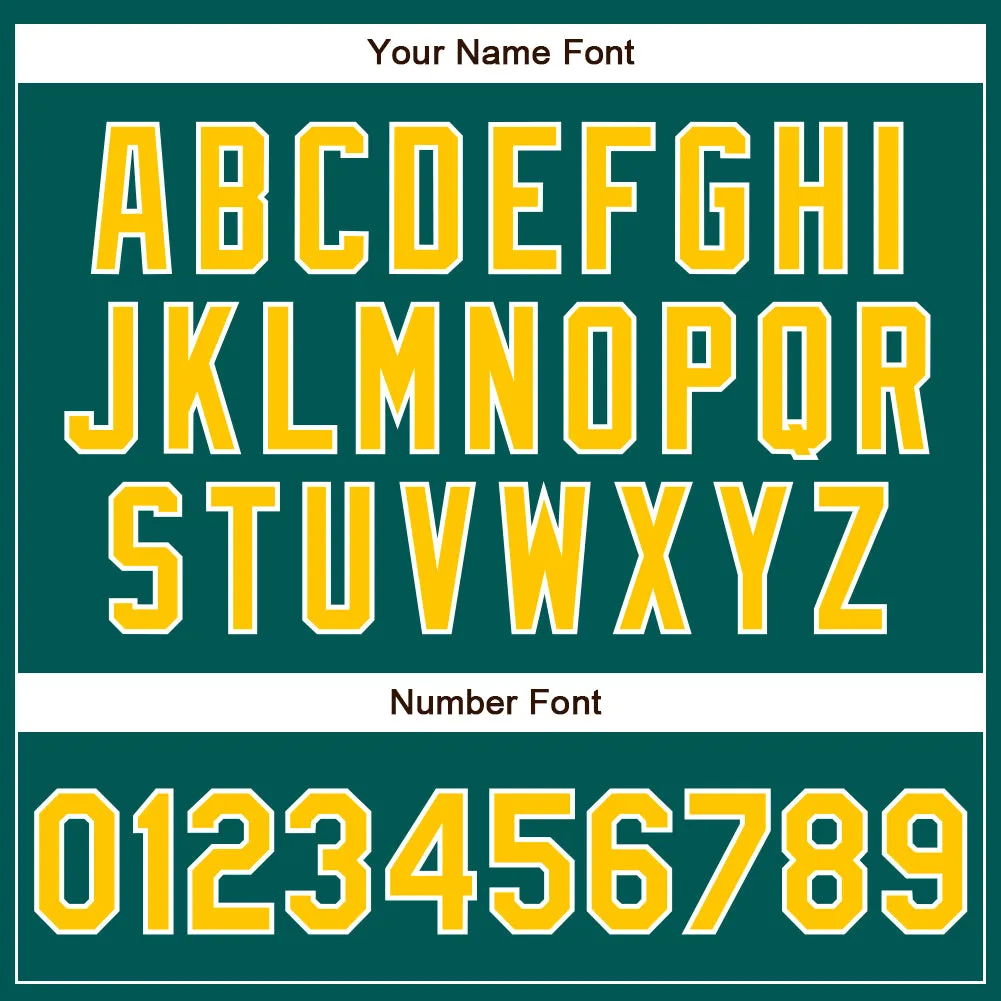 Custom Midnight Green Yellow-White Authentic Baseball Jersey