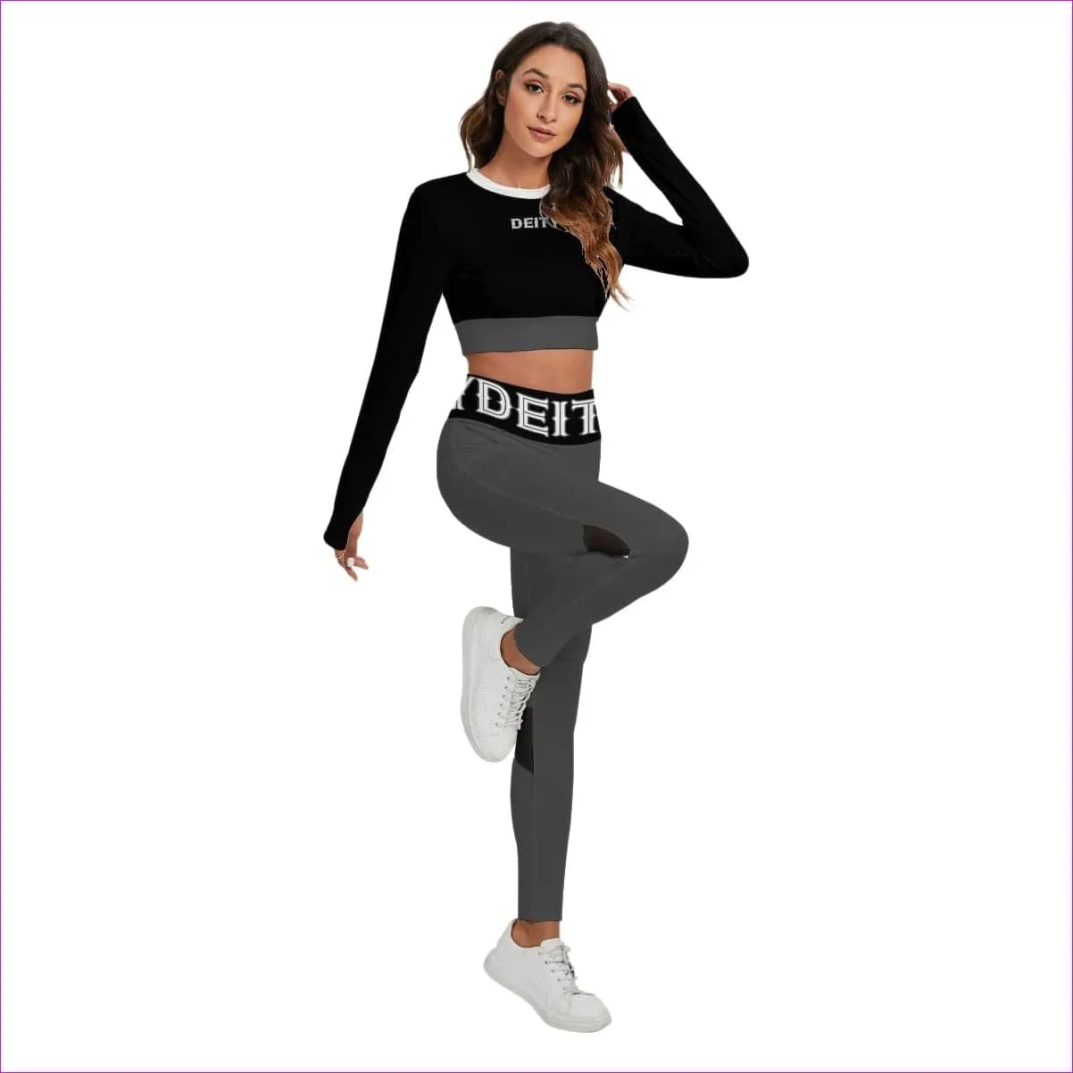 Deity Womens Sport Set With Backless Top And Leggings