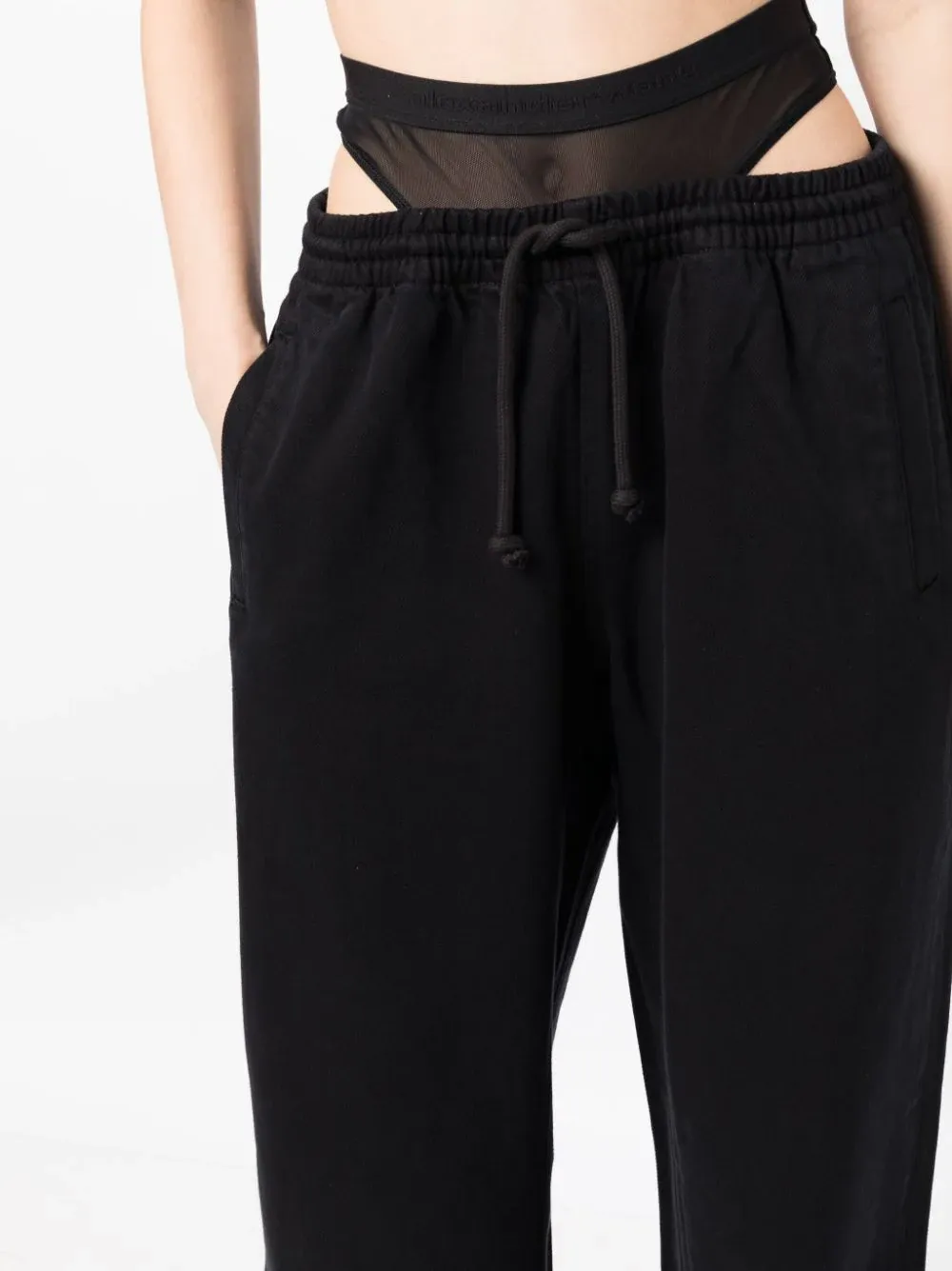 Denim Track Pant Black Mesh