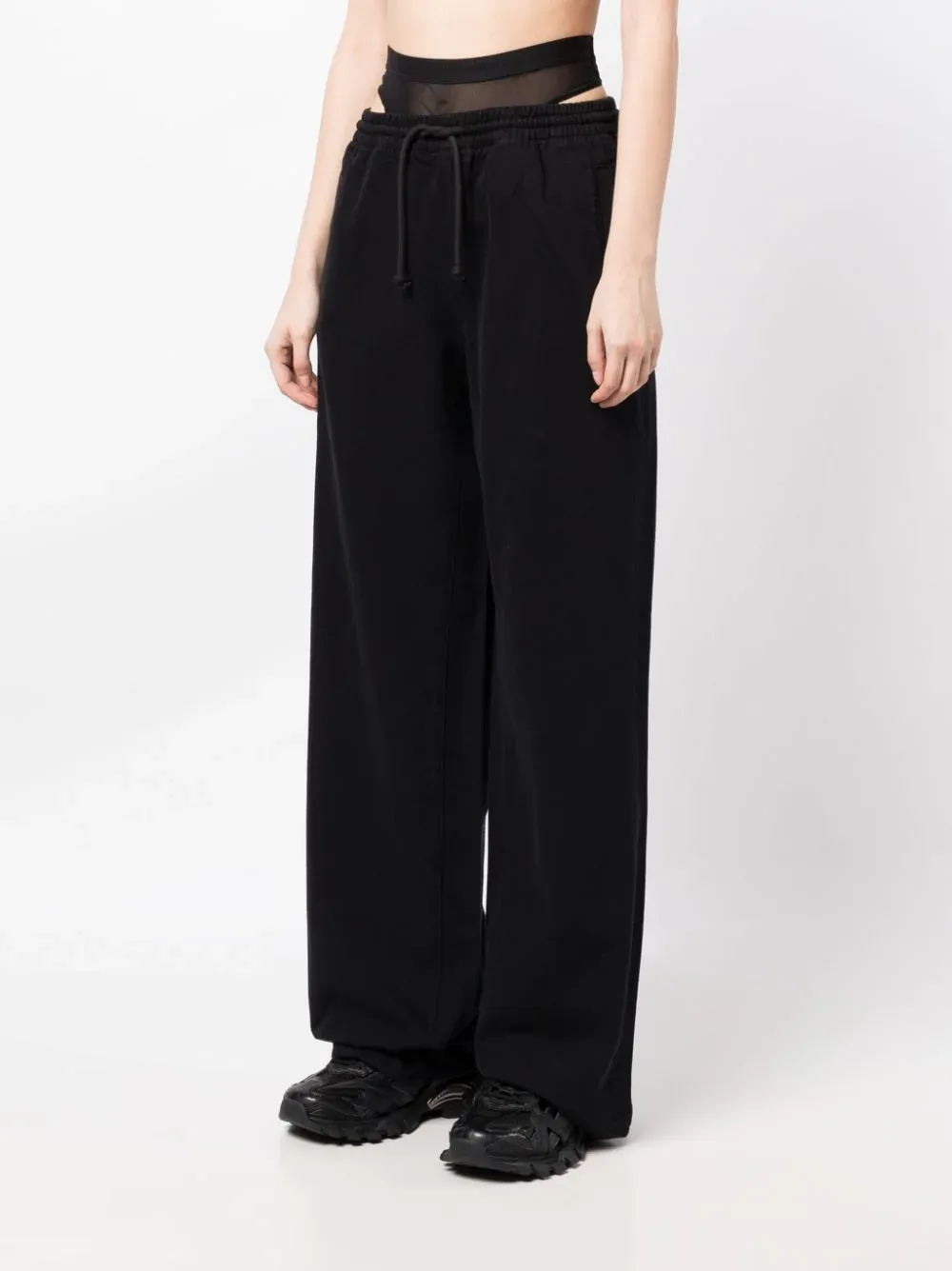 Denim Track Pant Black Mesh