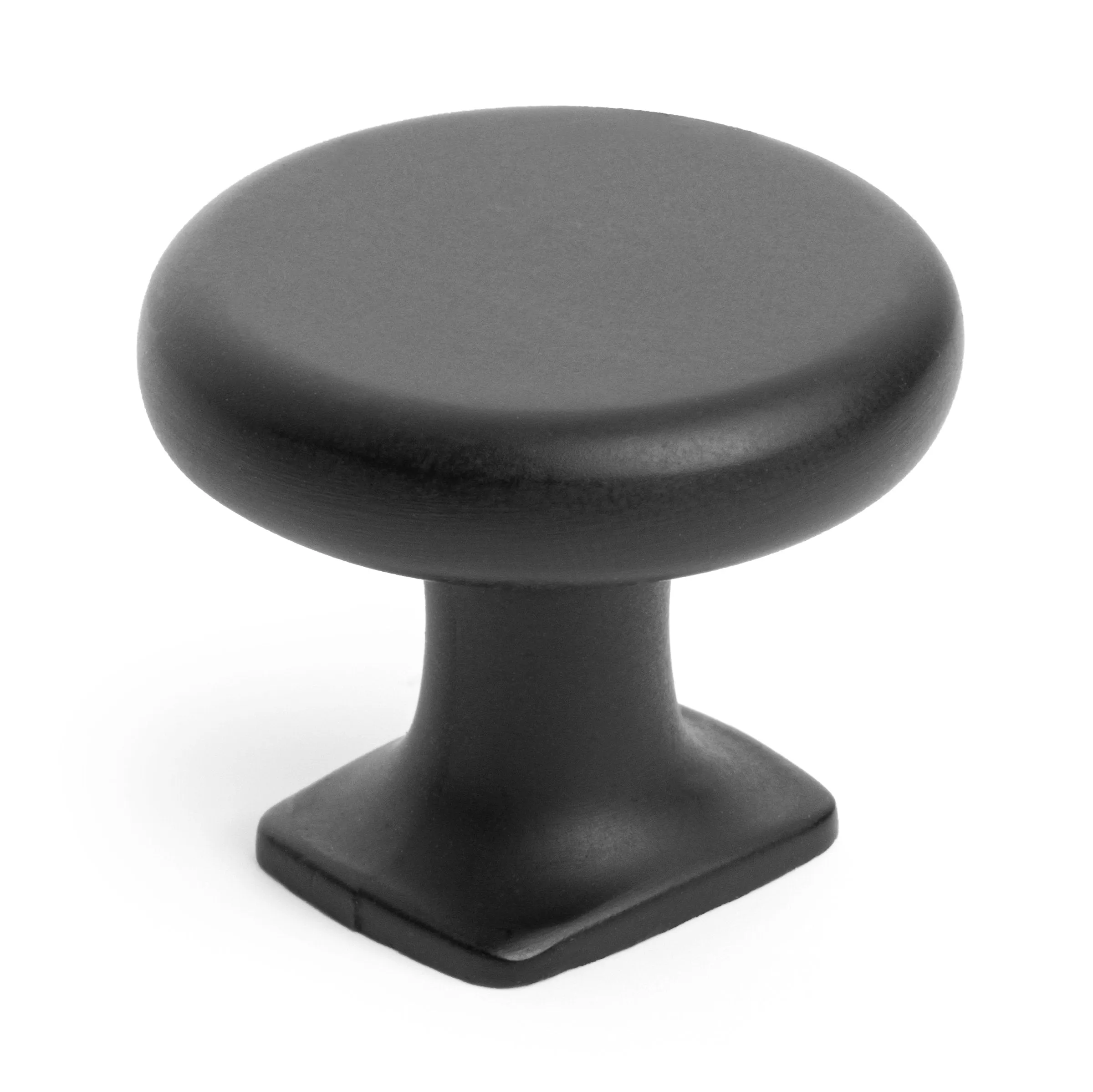Diversa Matte Black Round Solid Cabinet Knob - 10 PACK