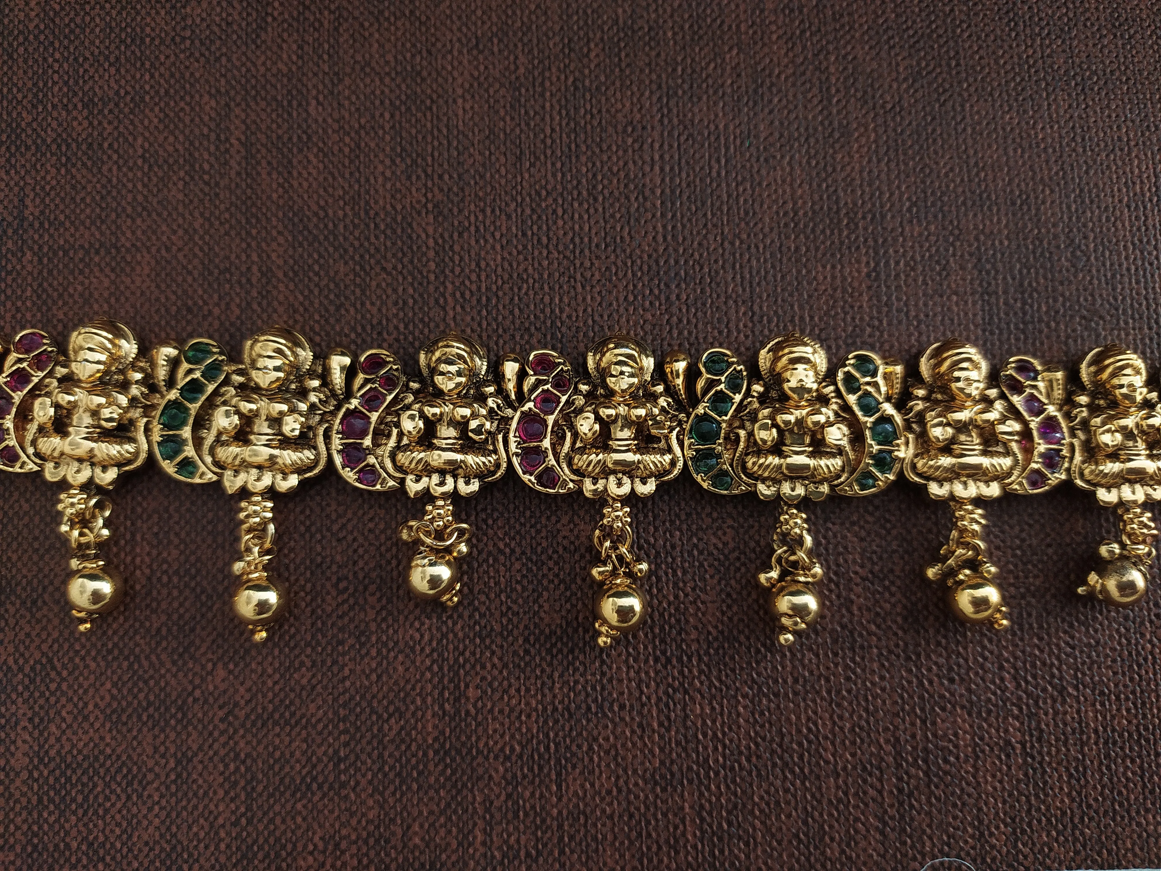 Divine And Graceful Antique Lakshmi ji Kemp Stones Hip Chain
