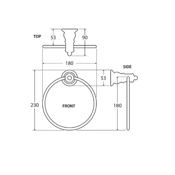 Fienza Lillian Towel Ring - Matte Black