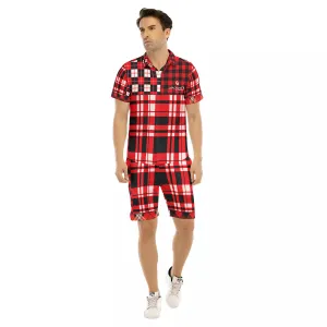 FLEXIN PLAID RED Men's Short Sleeve Shirt Sets