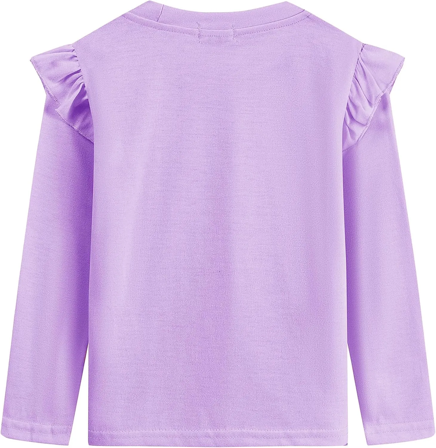 Girls Ruffle Long Sleeve Shirts Soft Crewneck Cute Butterfly Shirt Wild Like My Curls T-Shirts Pink Cotton Tee 2-7 Years