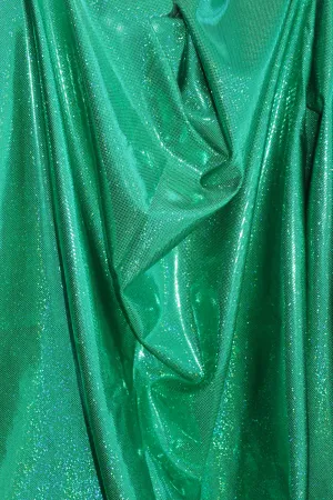 Green Hologram Spandex Fabric Sample
