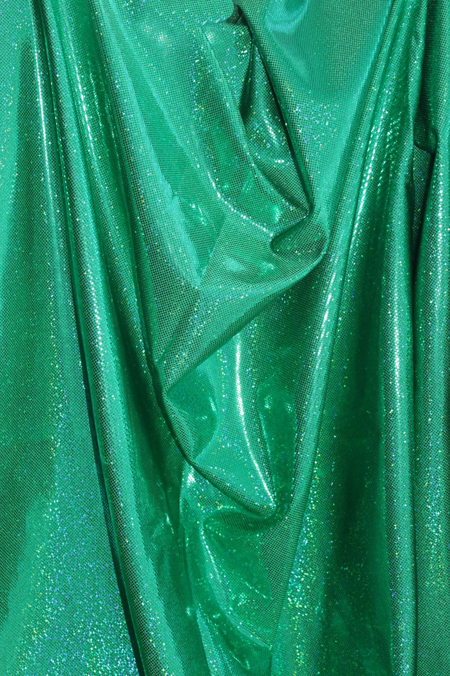 Green Hologram Spandex Fabric Sample