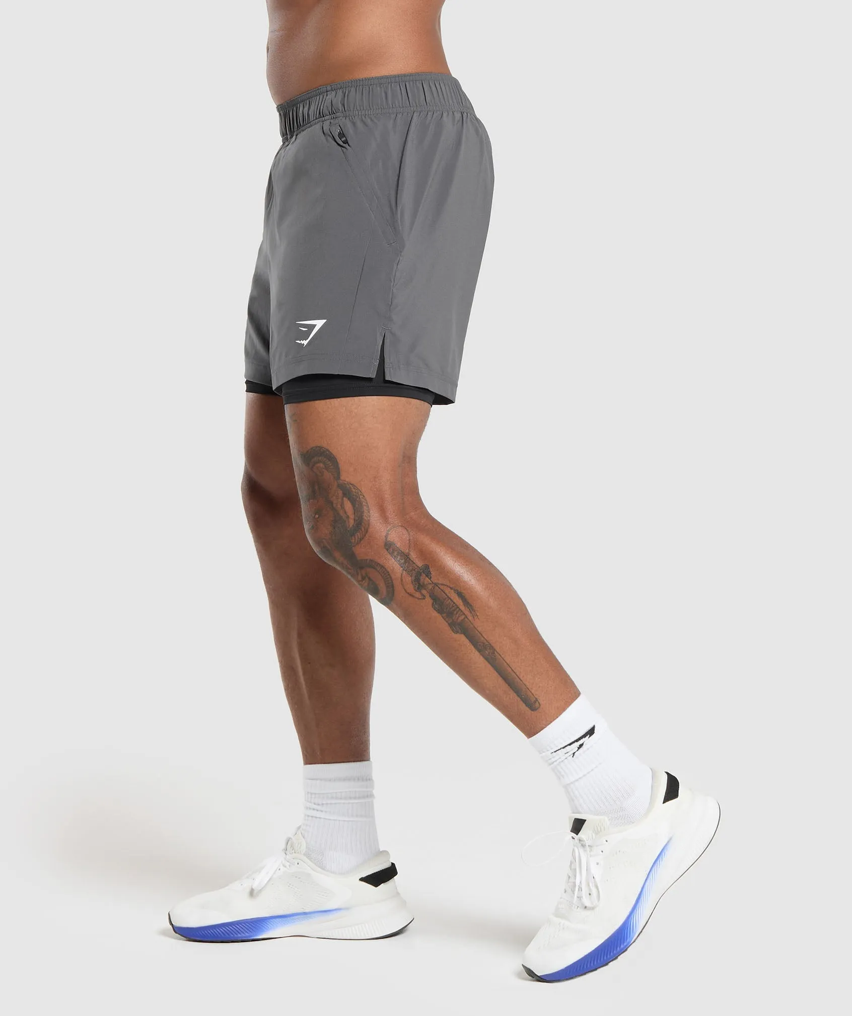 Gymshark Sport 5" 2 In 1 Shorts - Silhouette Grey/Black