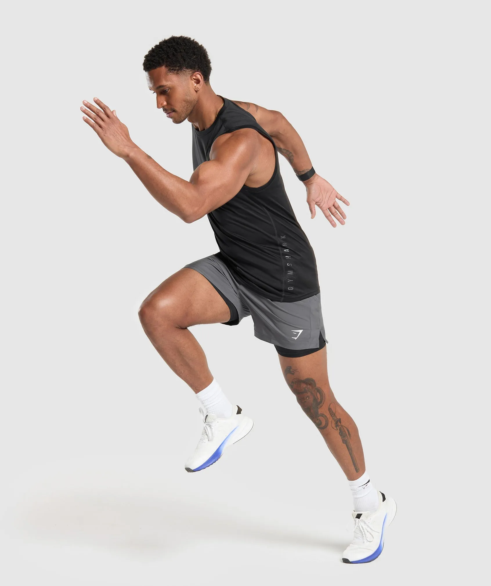 Gymshark Sport 5" 2 In 1 Shorts - Silhouette Grey/Black