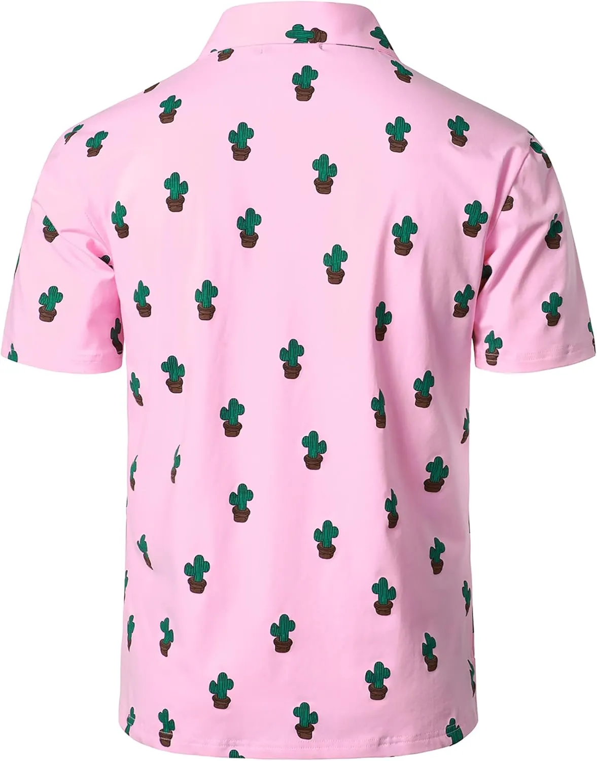 JOGAL Mens Golf Polo Shirts Short Sleeve Dry Fit Performance Moisture Wicking Printed Summer T-Shirt