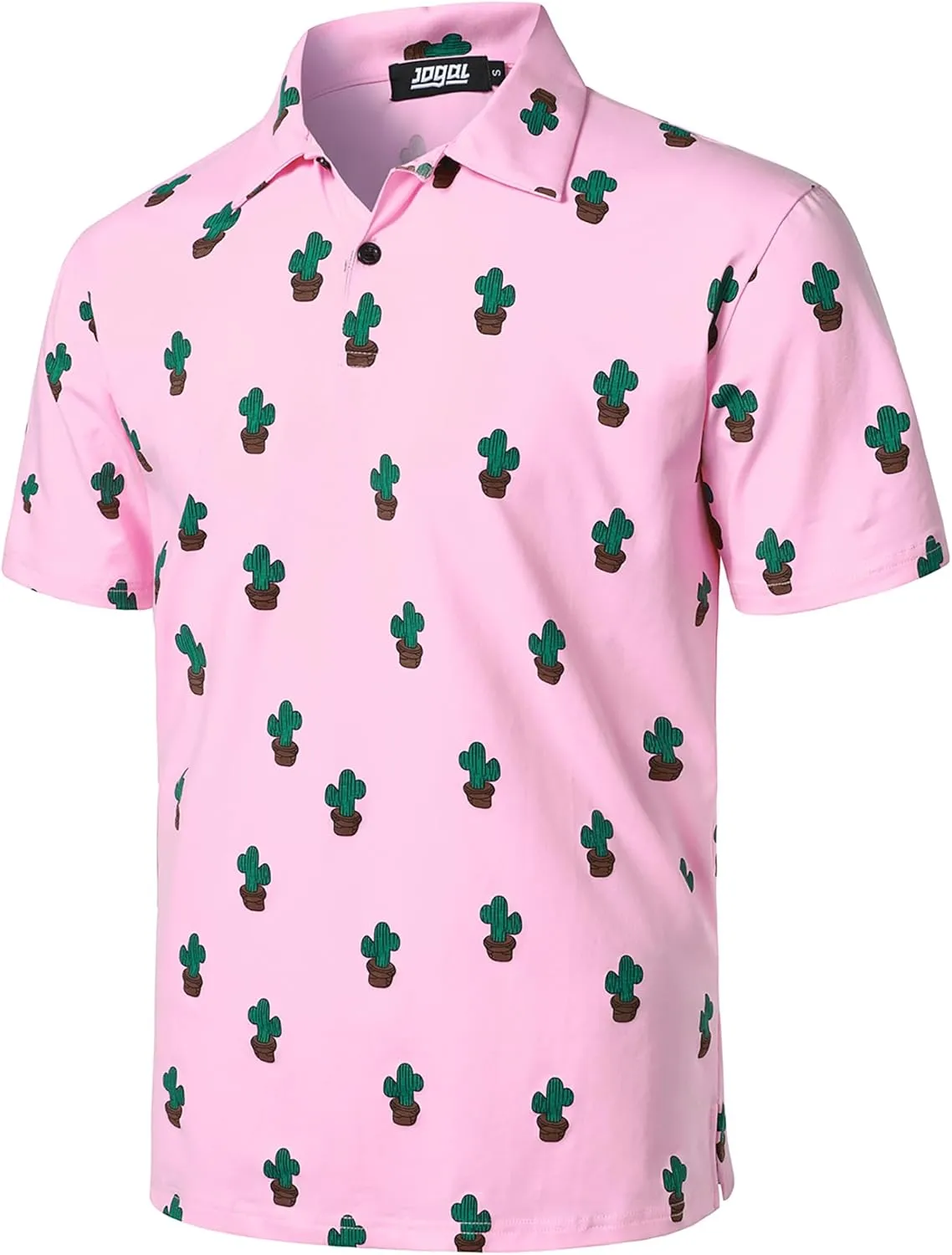 JOGAL Mens Golf Polo Shirts Short Sleeve Dry Fit Performance Moisture Wicking Printed Summer T-Shirt