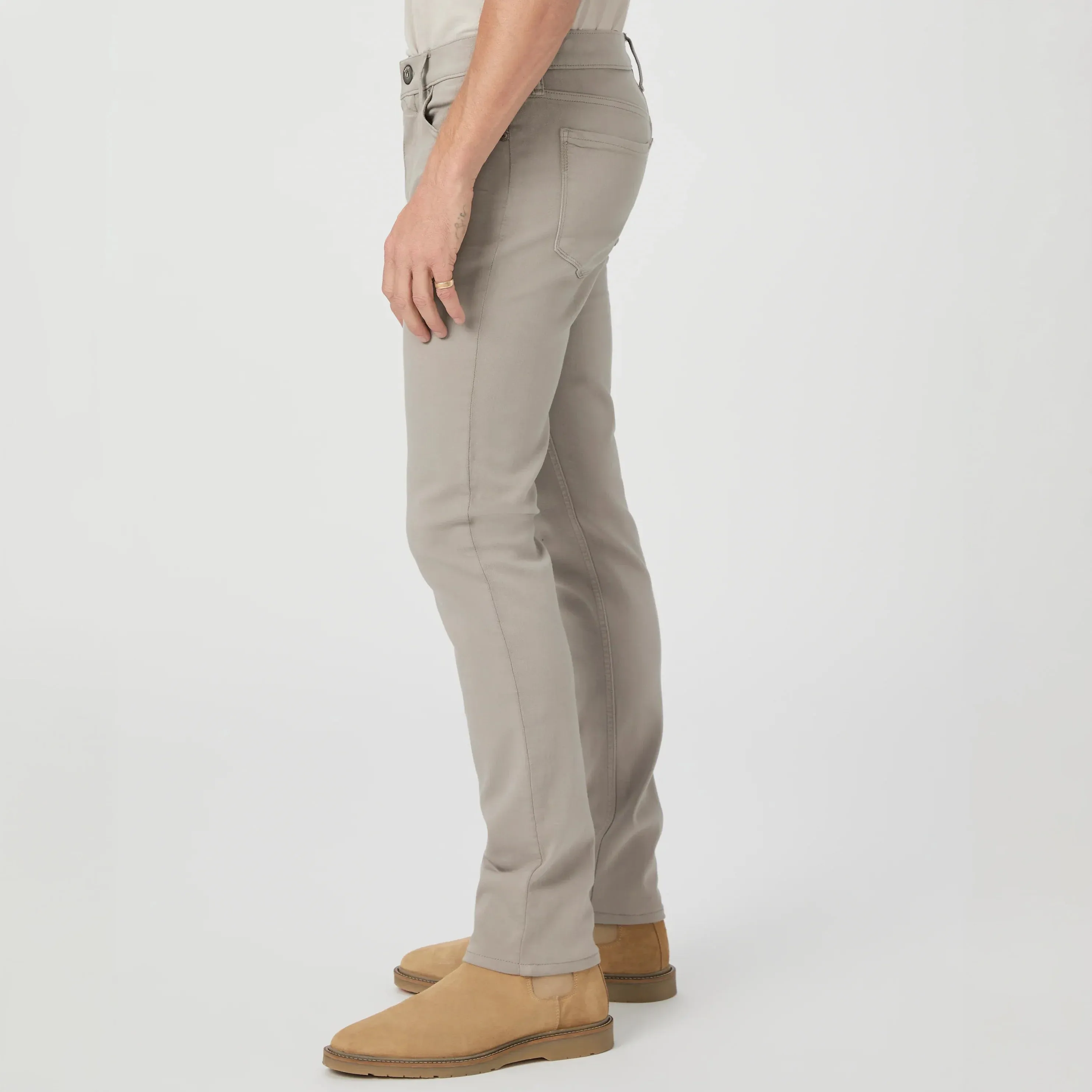 Lennox - Silver Pearl - Slim Fit Five Pocket Jean - PAIGE