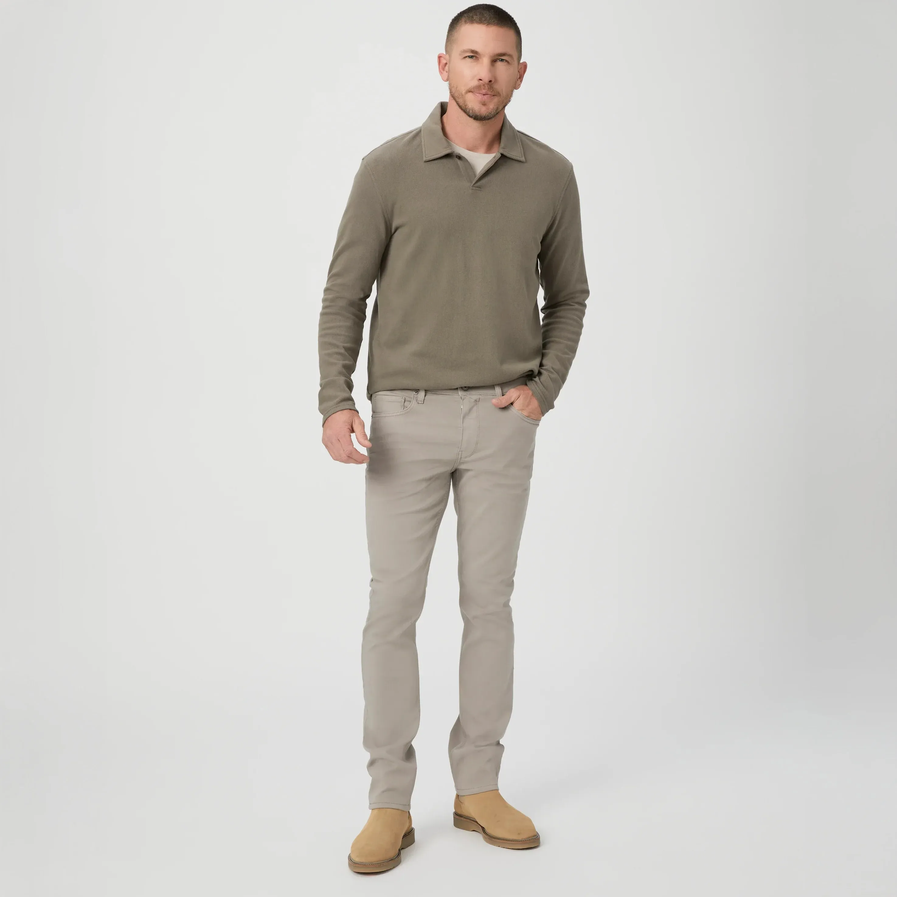 Lennox - Silver Pearl - Slim Fit Five Pocket Jean - PAIGE