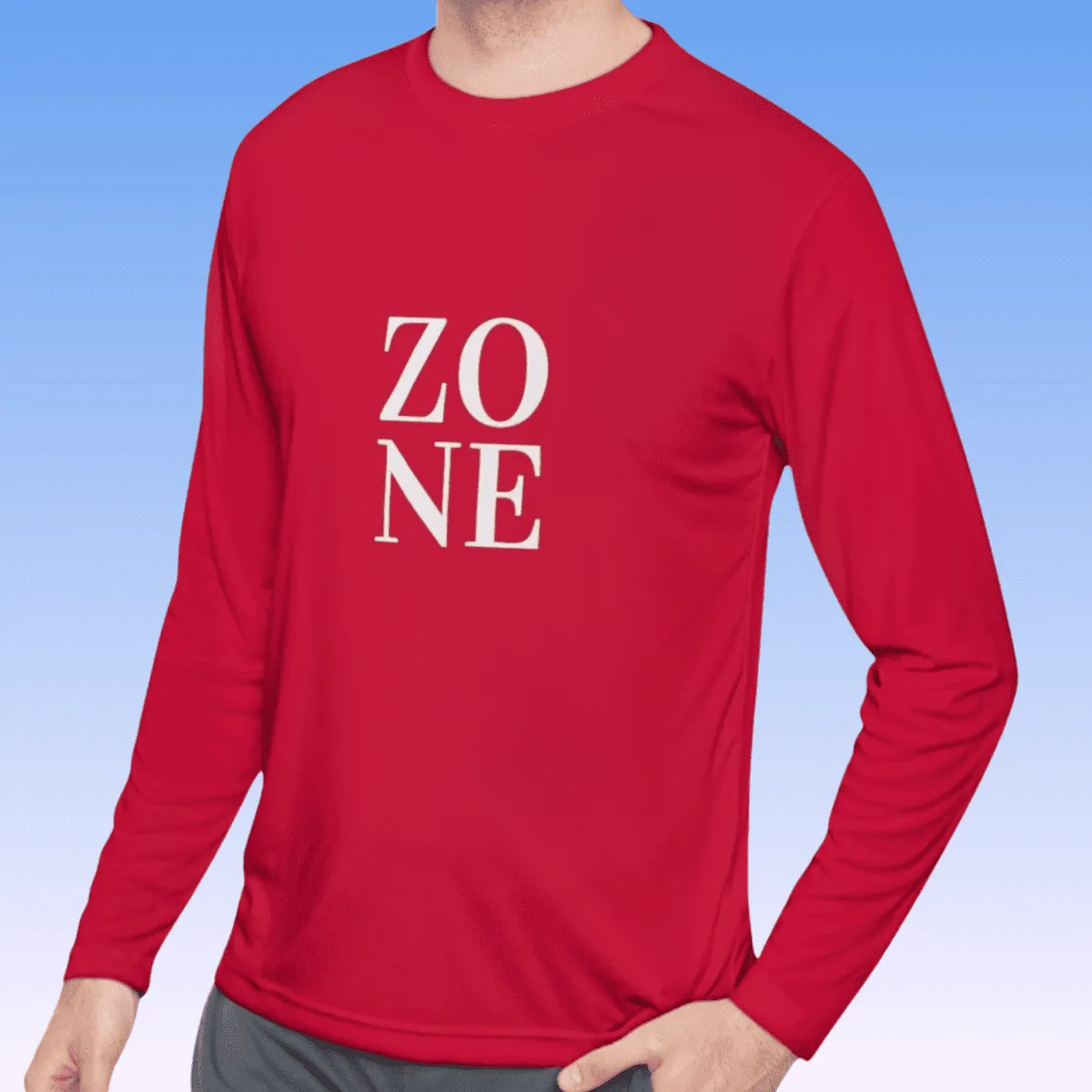 Men's Zone White Long Sleeve Moisture-Wicking Tee