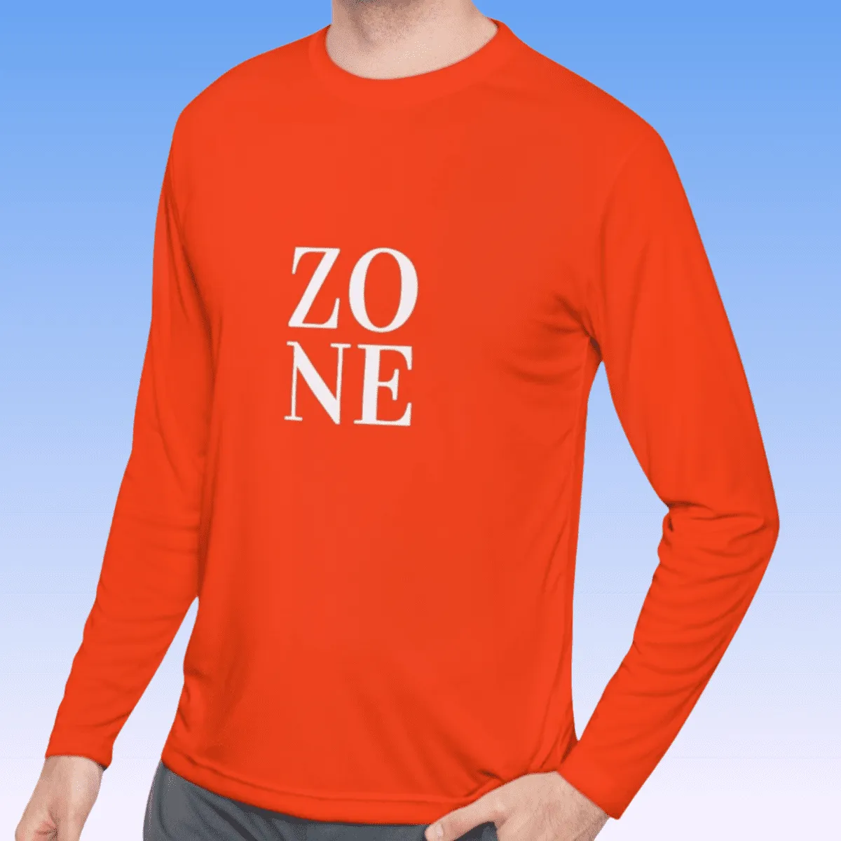 Men's Zone White Long Sleeve Moisture-Wicking Tee