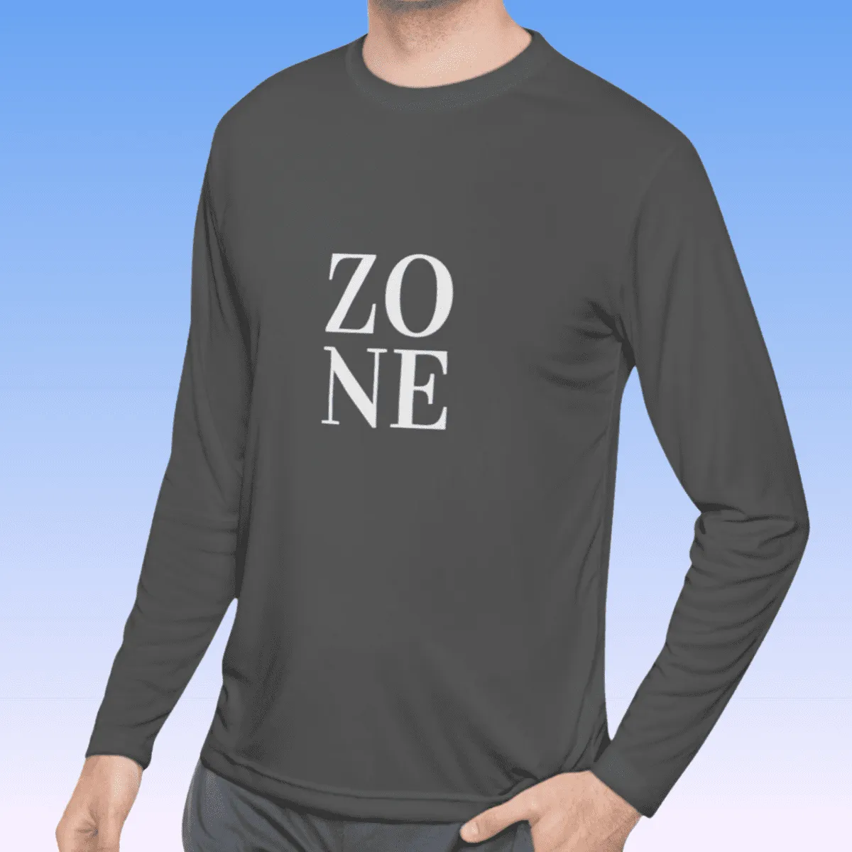 Men's Zone White Long Sleeve Moisture-Wicking Tee