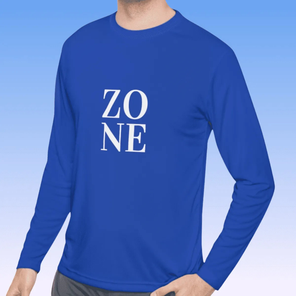 Men's Zone White Long Sleeve Moisture-Wicking Tee