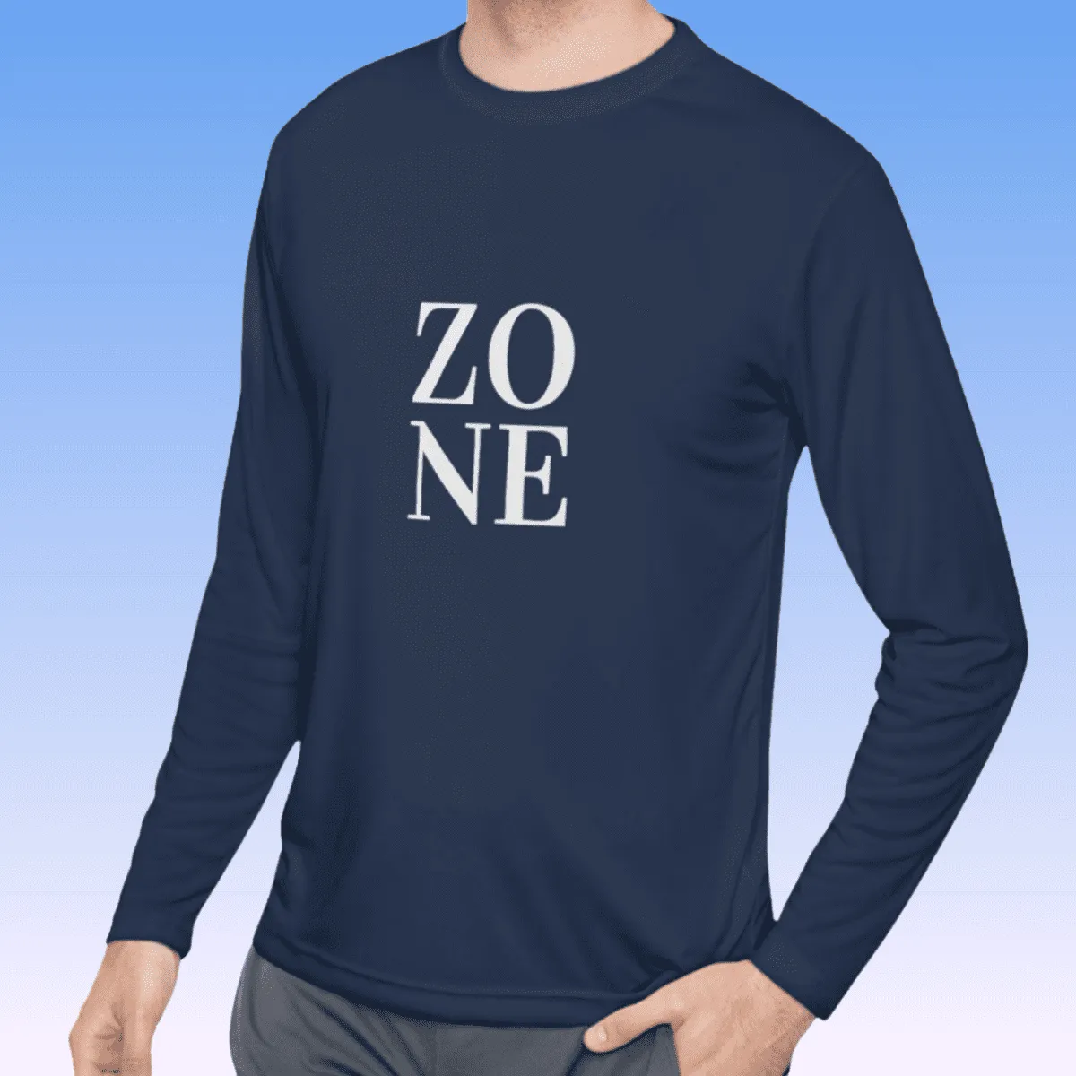 Men's Zone White Long Sleeve Moisture-Wicking Tee