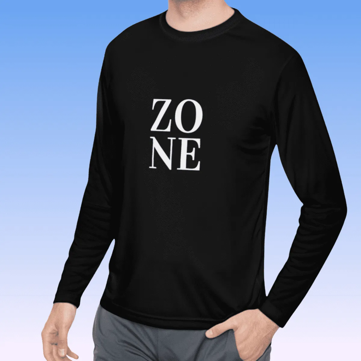 Men's Zone White Long Sleeve Moisture-Wicking Tee