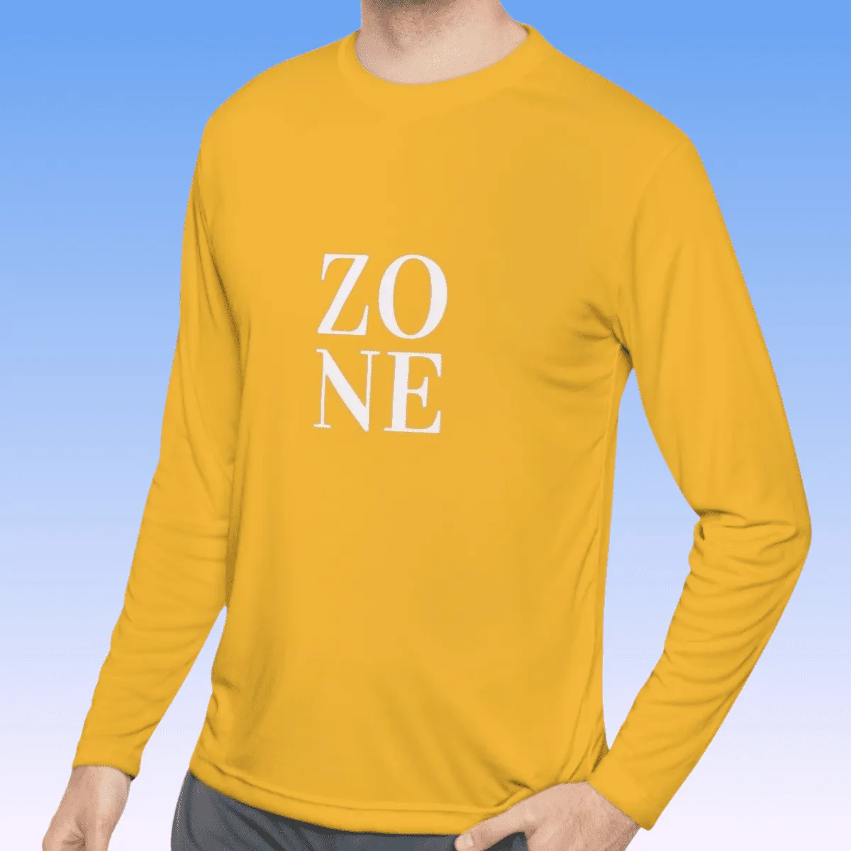 Men's Zone White Long Sleeve Moisture-Wicking Tee