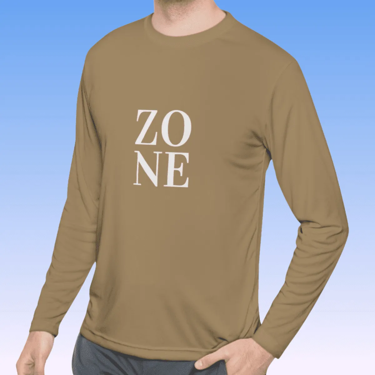 Men's Zone White Long Sleeve Moisture-Wicking Tee