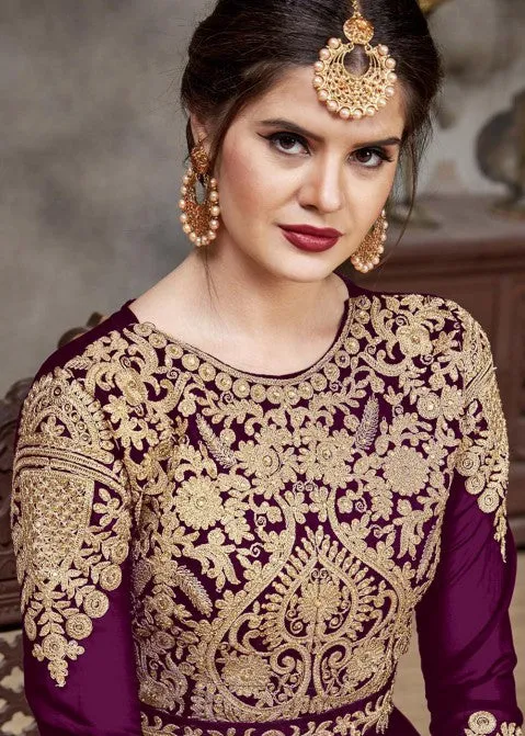 Plum Purple Golden Afghan Dress