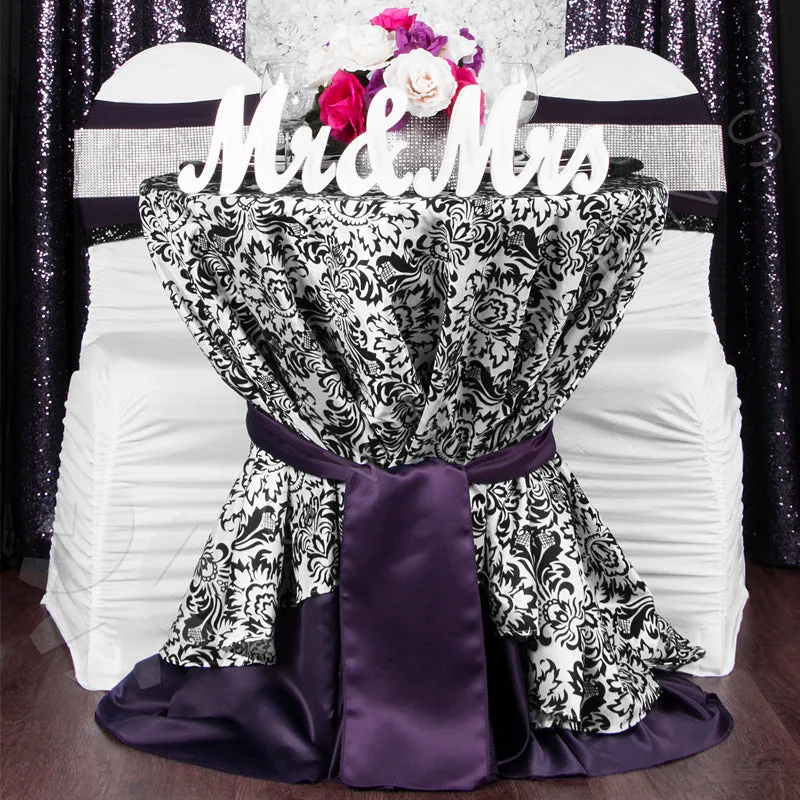 Ruffled Spandex Chair Band - Eggplant/Plum