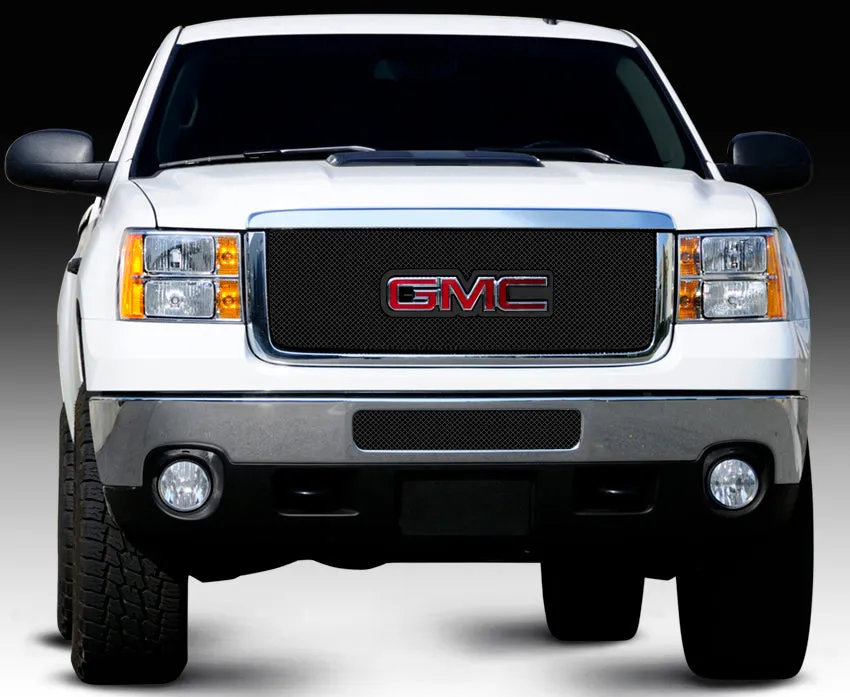 T-REX Sport Series, Overlay Grilles w/ Logo Opening - Powdercoat - 2011-2014 GMC 2500/3500