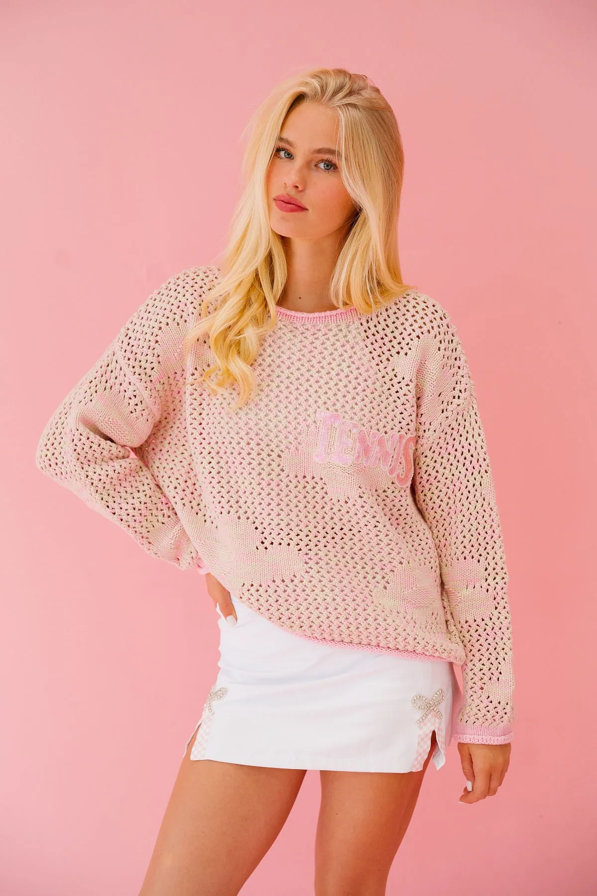 TENNIS PINK FLORAL SWEATER