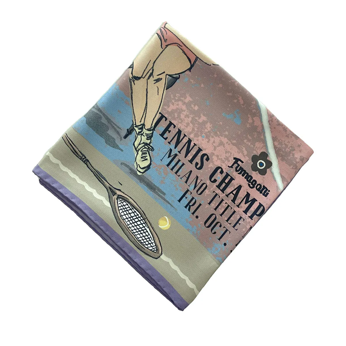 Tennis pink silk scarf 90