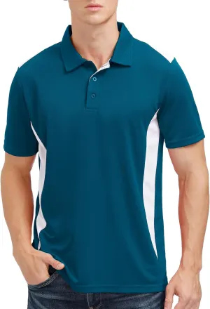 TIHEEN Men's Golf Polo Shirts,Short Sleeve Moisture Wicking Performance Polo Shirts