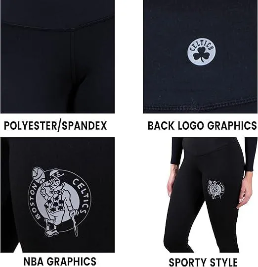 Ultra Game NBA Official Women's Super Soft Lightweight Leggings Fitness Sport Yoga Active Pants, Milwaukee Bucks, Black|Milwaukee Bucks