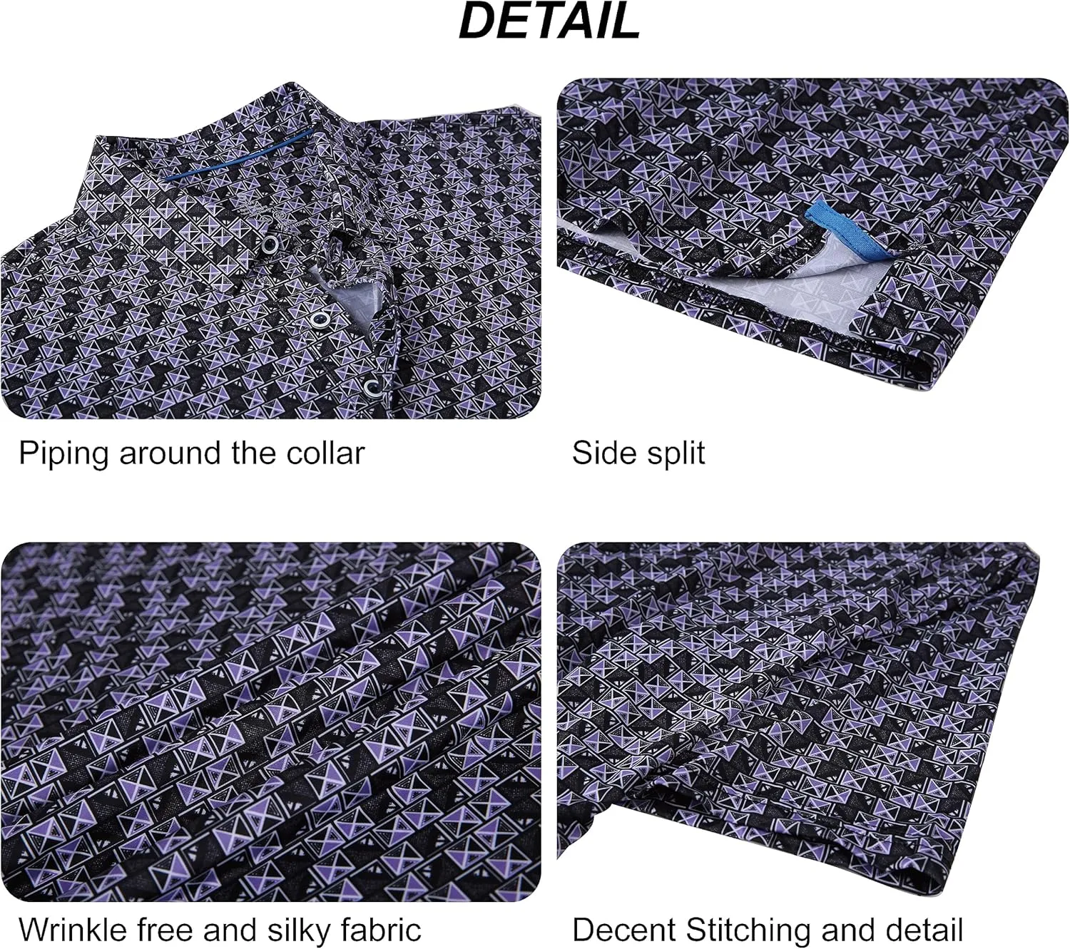 WARHORSEE Golf Polo Shirts for Men Short Sleeve Wrinkle Free 4 Way Stretch Moisture Wicking Performance Collared Tshirts