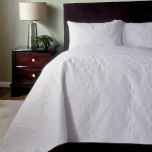 White Butterfly Quilted Bedspread