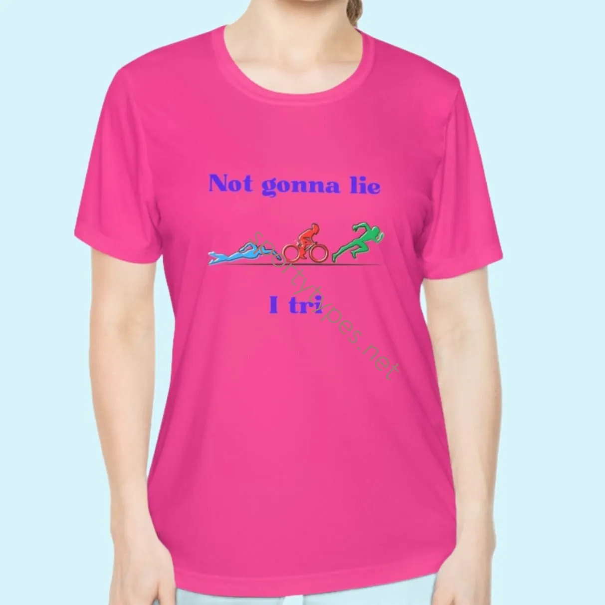 Women's Triathlon Theme Moisture Wicking Tee