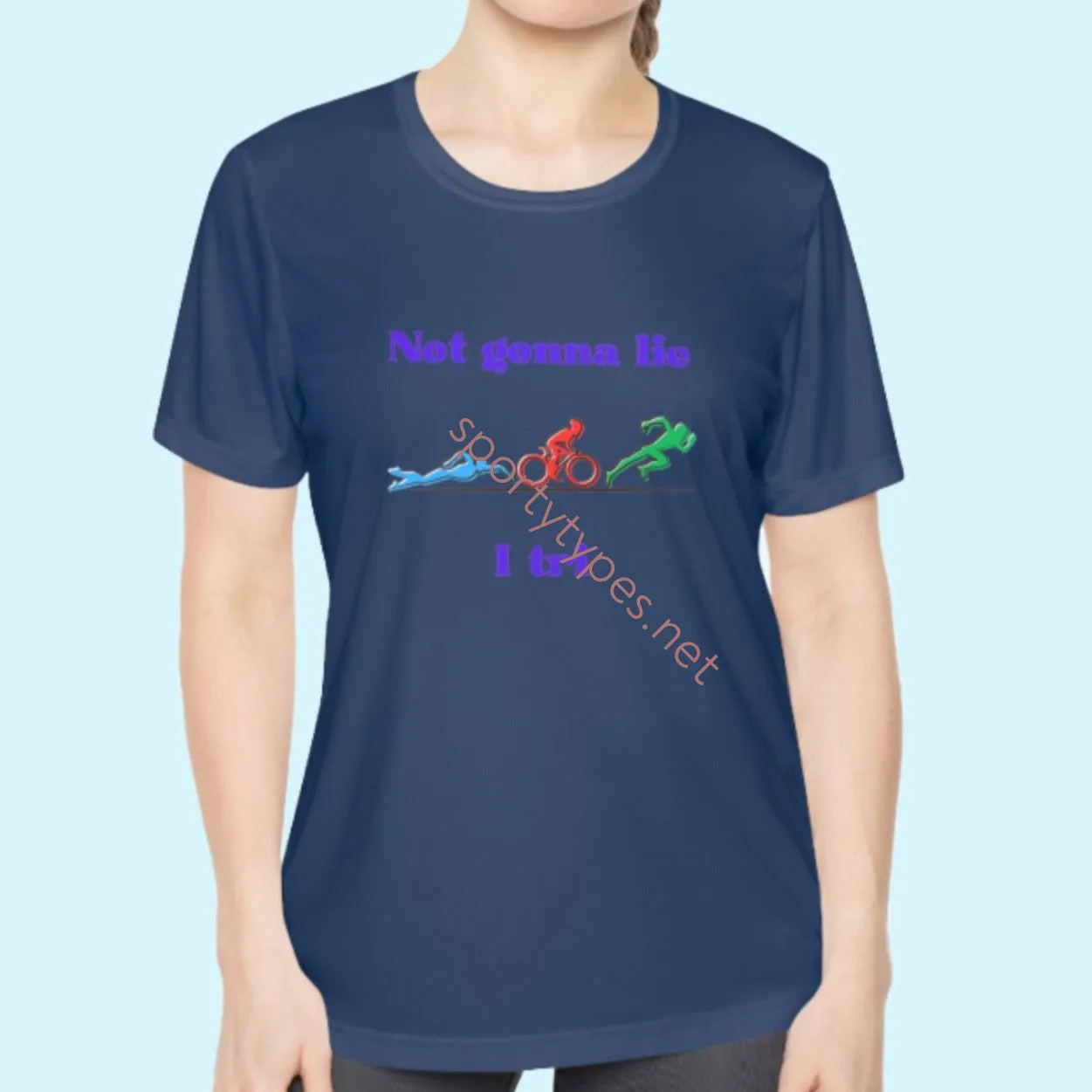 Women's Triathlon Theme Moisture Wicking Tee