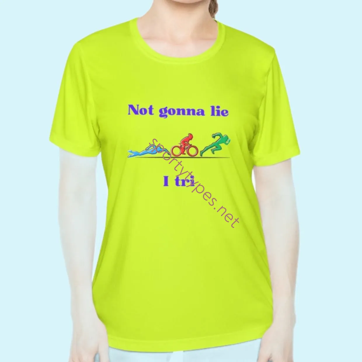 Women's Triathlon Theme Moisture Wicking Tee