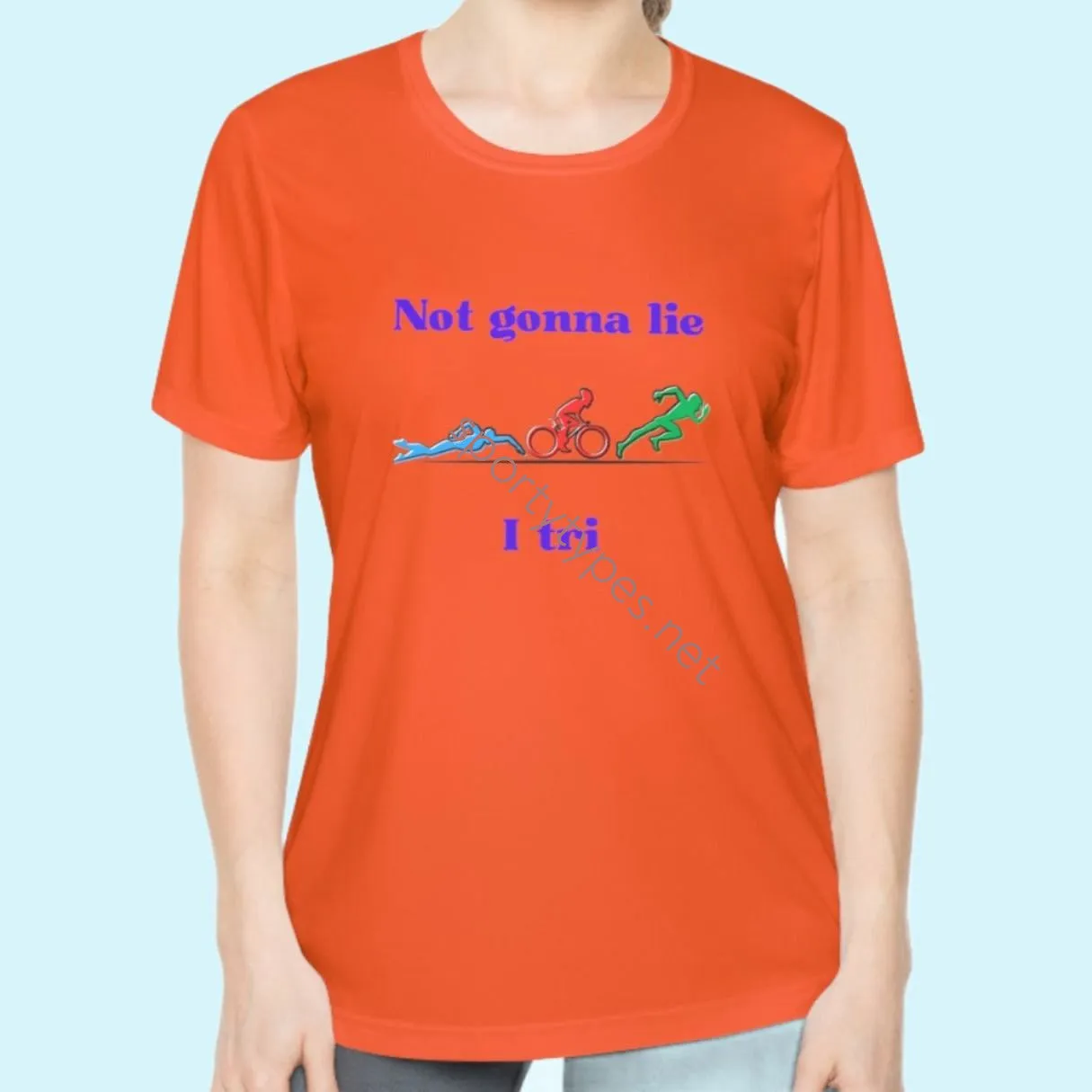 Women's Triathlon Theme Moisture Wicking Tee